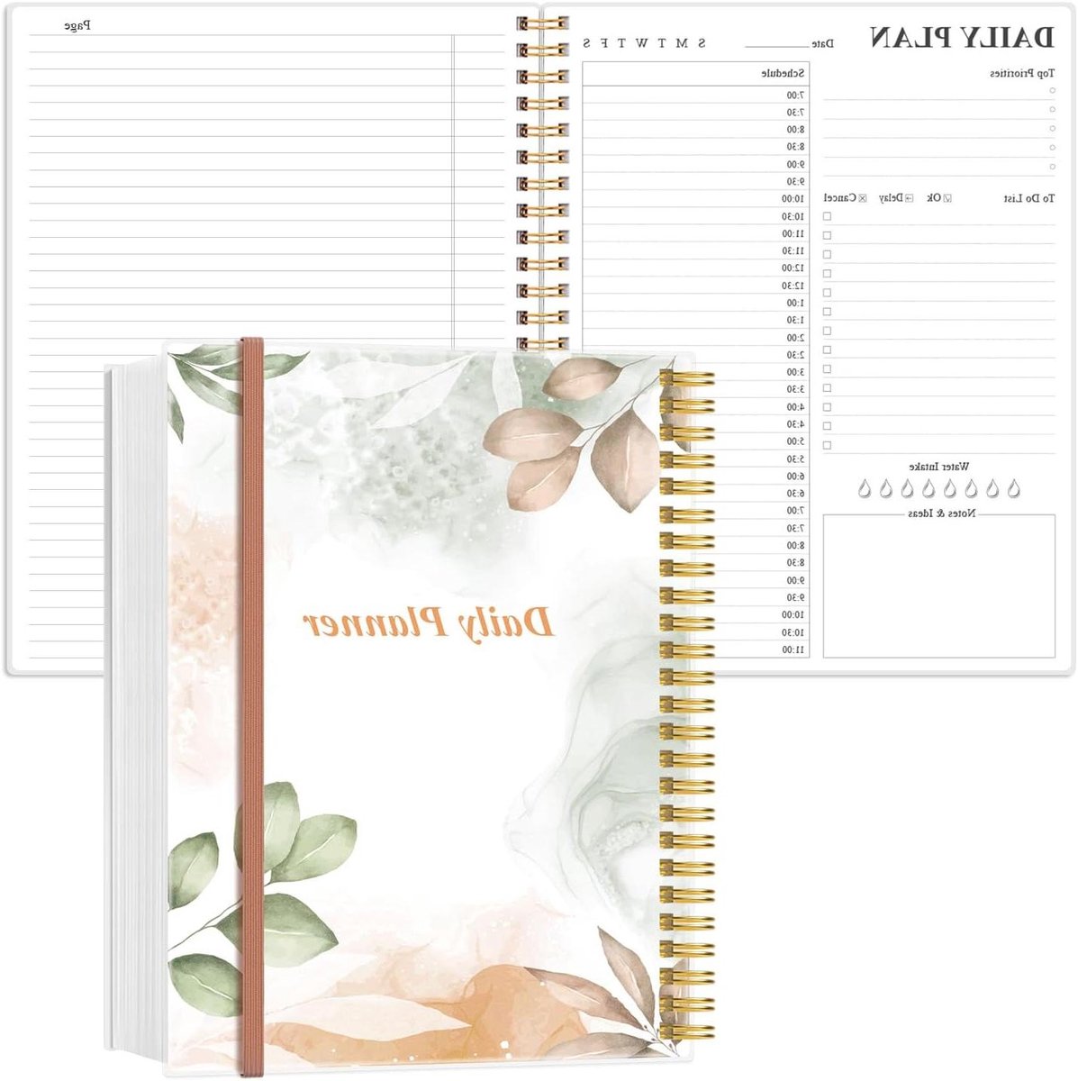 Dagelijkse Planner - Agenda Notitieboek - Taken Plannen - OngeДатаde Pagina's - A4 Formaat - Roos Blad