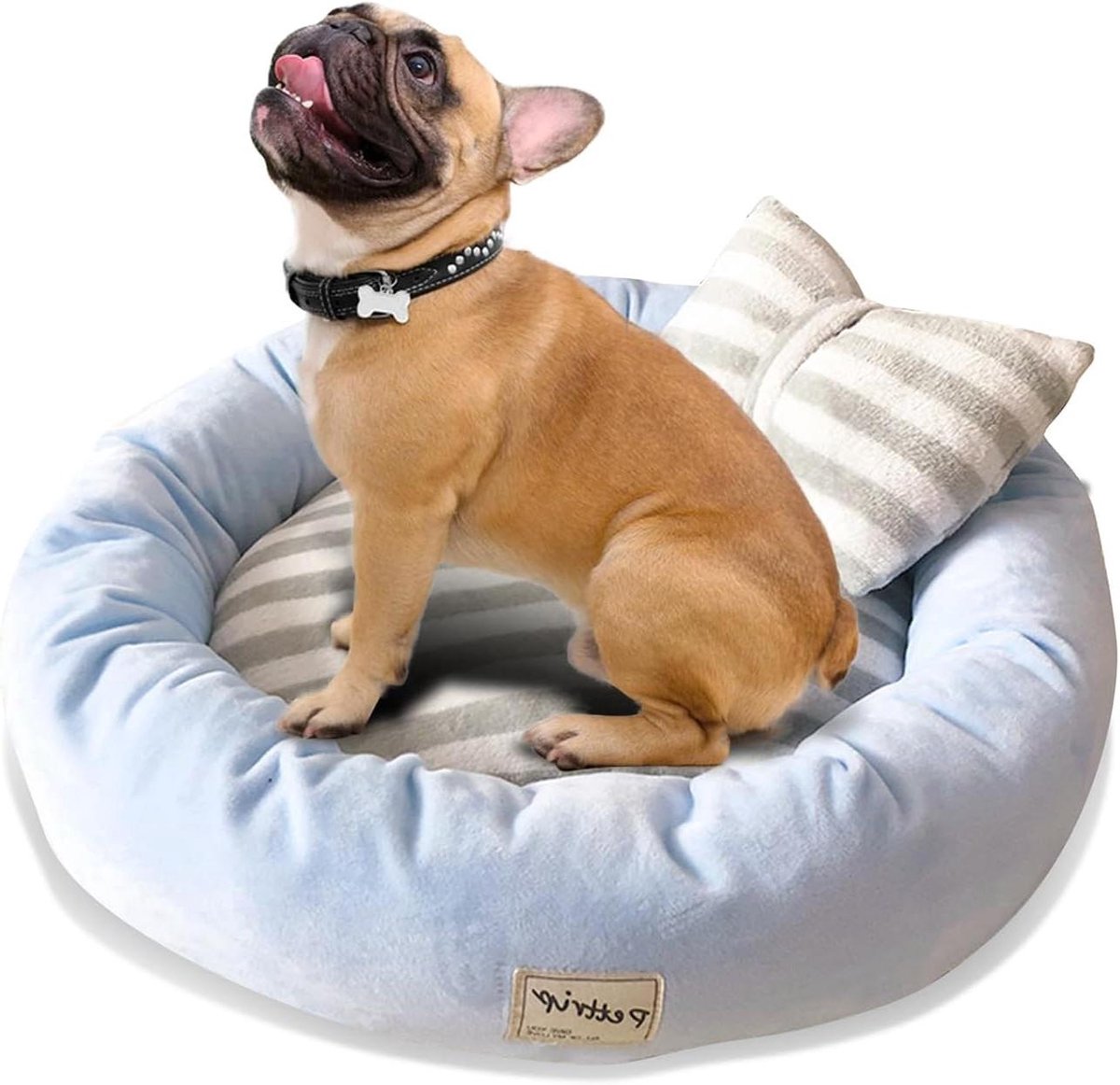 Huisdierbed Rond - Kussen Sofa - Comfortabel Rusten - Verhoogde Rand - 45 x 14 cm - Blauw