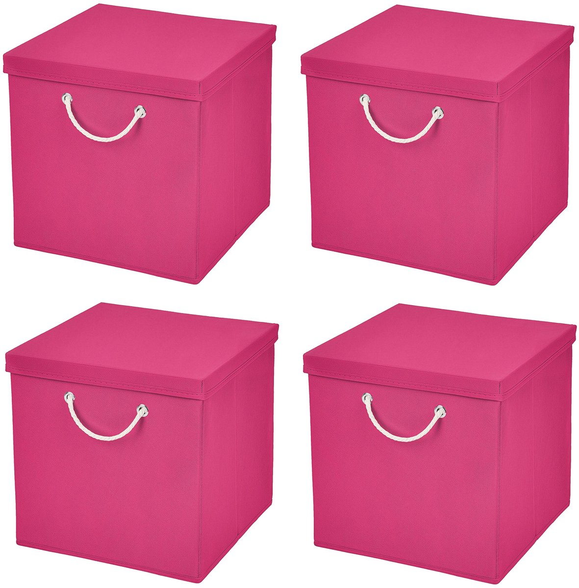 opvouwbare opbergdoos met bijpassend deksel - 30 x 30 x 30 cm snoeproze
