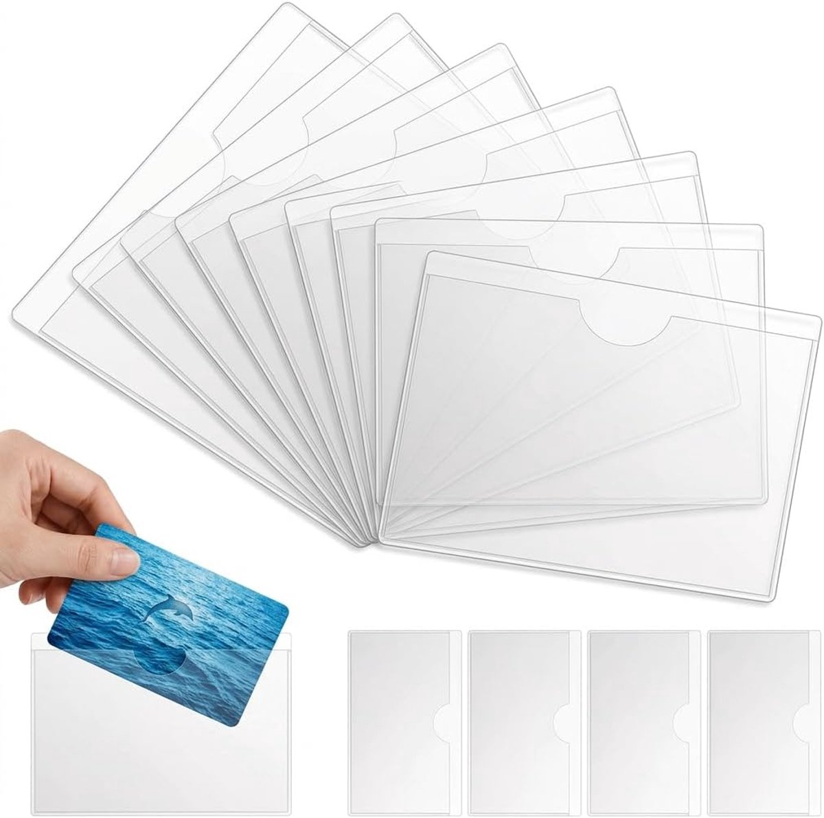 12 stuks zelfklevende voorruit, 6 x 10 cm, transparant, autoverzekeringshouder, parkeerkaarthouder, ideaal voor gehandicaptenkaarten, parkeertickets en badges