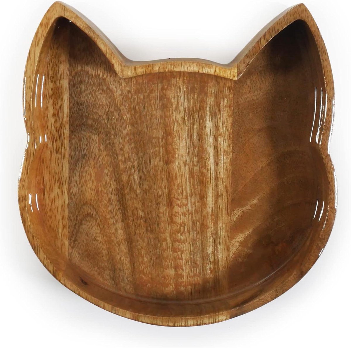 Houten Voerbak Kat - Kattenbak Hout - Dieren Voeden - Antislip Voetjes - 420 ml - Bruin