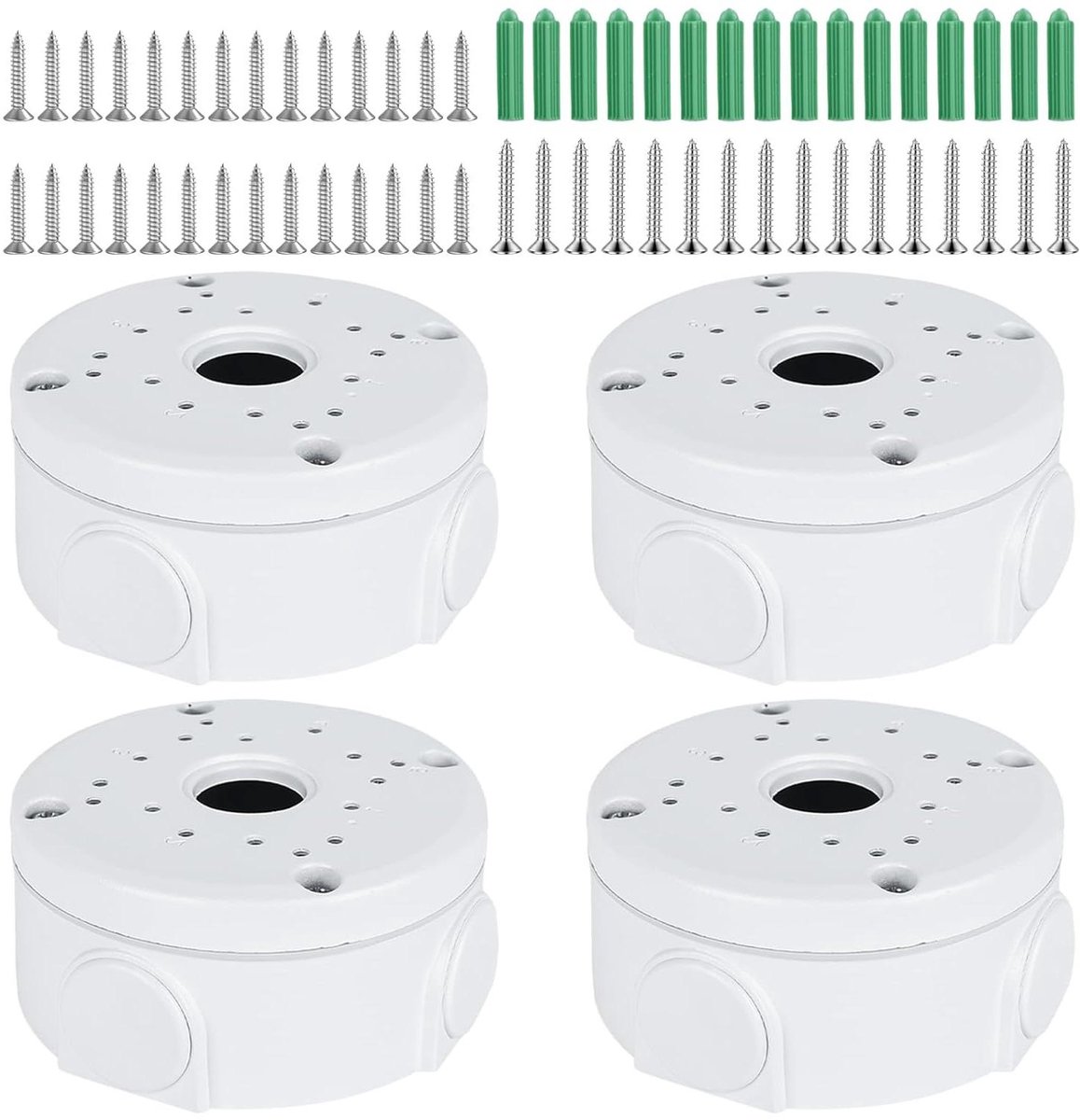 Camera Junction Box - Waterproof Behuizing - Camera Beveiligen - Universeel Gatontwerp - 11.7 x 11.7 x 5.3 cm - Wit
