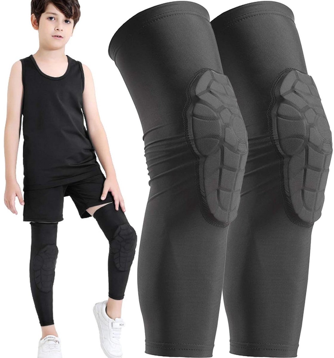 Kniebeschermers Kinderen - Sportbeschermers Kinderen - Sporten Beschermen - Verdikte EVA-pads - 1 Paar - Zwart