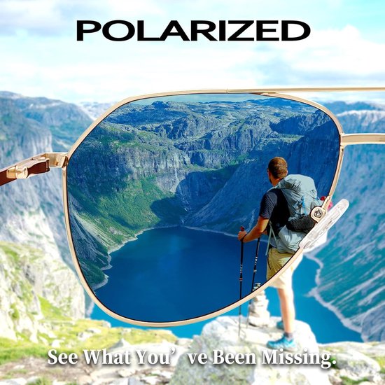 Polarized Aviator Zonnebril - UV400 Bescherming - Vintage Pilot Stijl voor Heren en Dames van GHZ Glasses — afbeelding 4