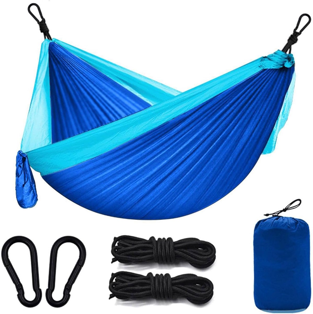 camping hangmat, draagbare enkele hangmat, parachute stoffen hangmat met boombanden, geschikt voor buiten en binnen, reis- en kampeeruitrusting