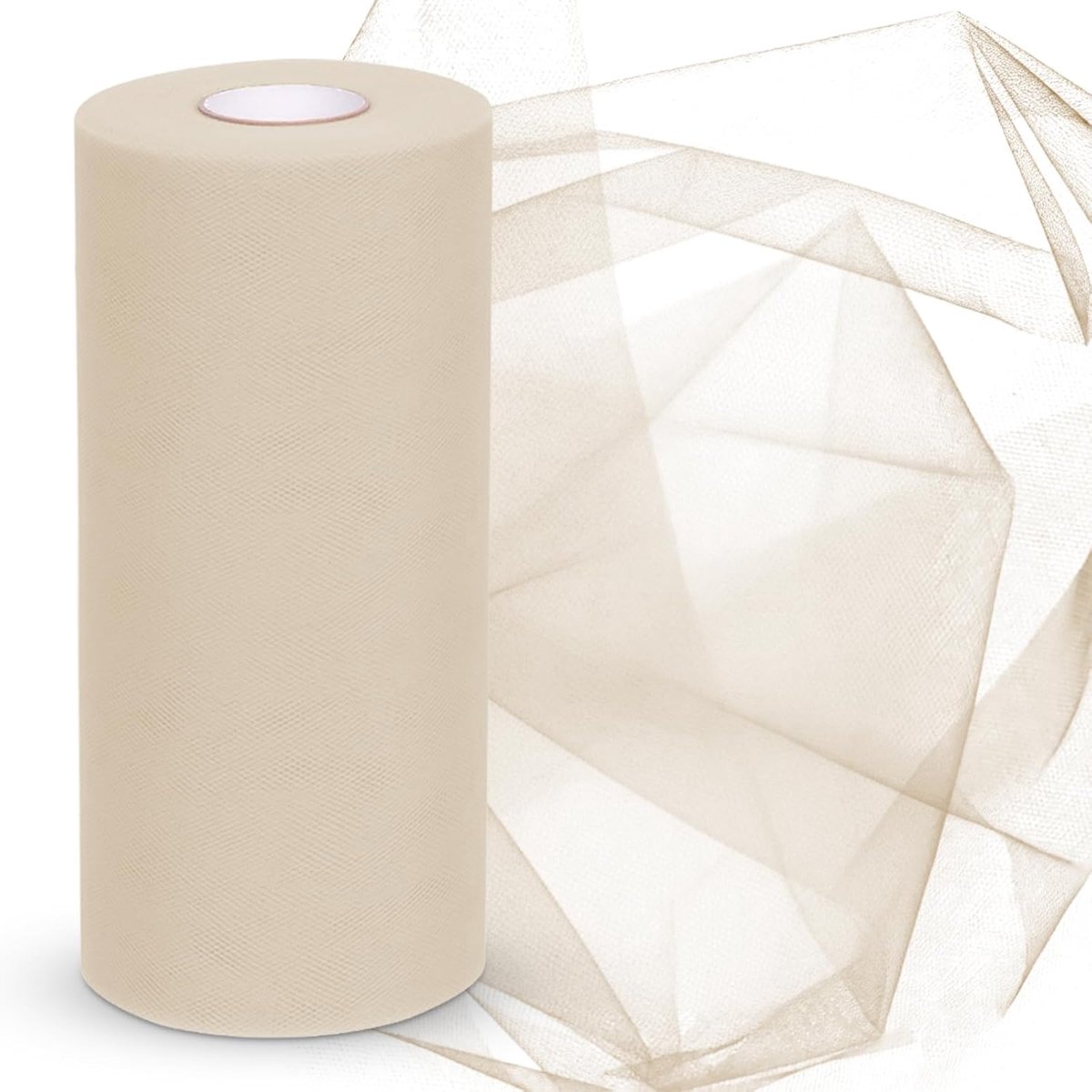Rol 30 cm x 92 m, Tule Lint Bruiloftsdecoratie, Beige Organza Stof Voor Doe-Het-Zelf Ambachten, Pompons, Handwerk, Bogen, Feestdecoratie