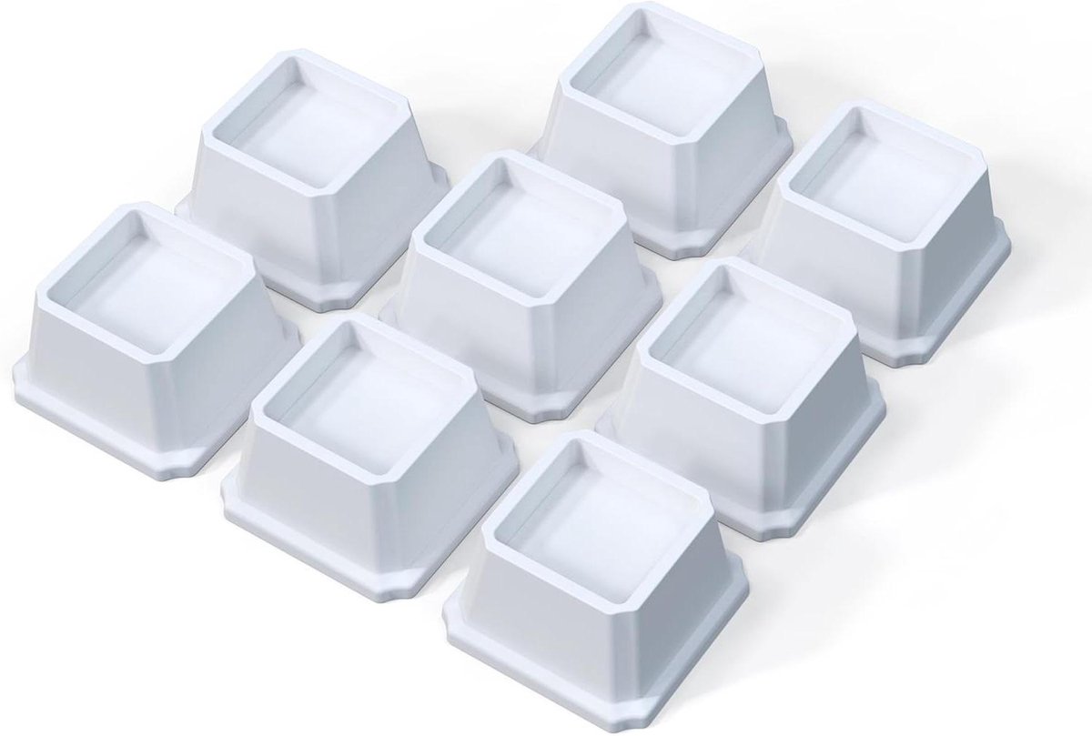 Bedverhogers - Meubelverhogers - Meer Opbergruimte Creëren - Zwaar Belastbaar Plastic - 6 cm Hoog - Wit