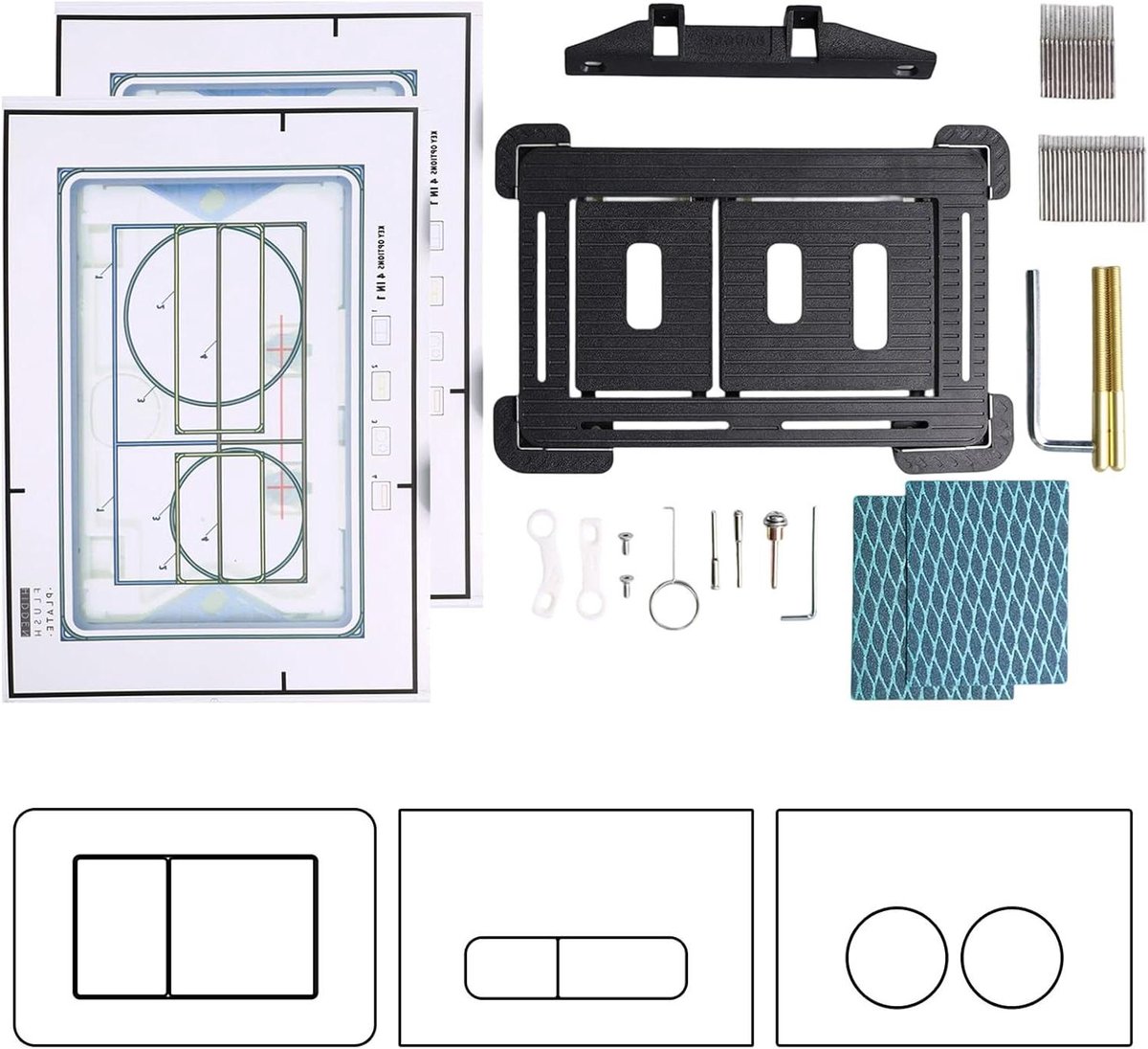 Verborgen Drukplaat - Betegelbare Plaat - Badkamer Renovatie - Naadloze Integratie - 10 x 10 x 15 cm - Zwart