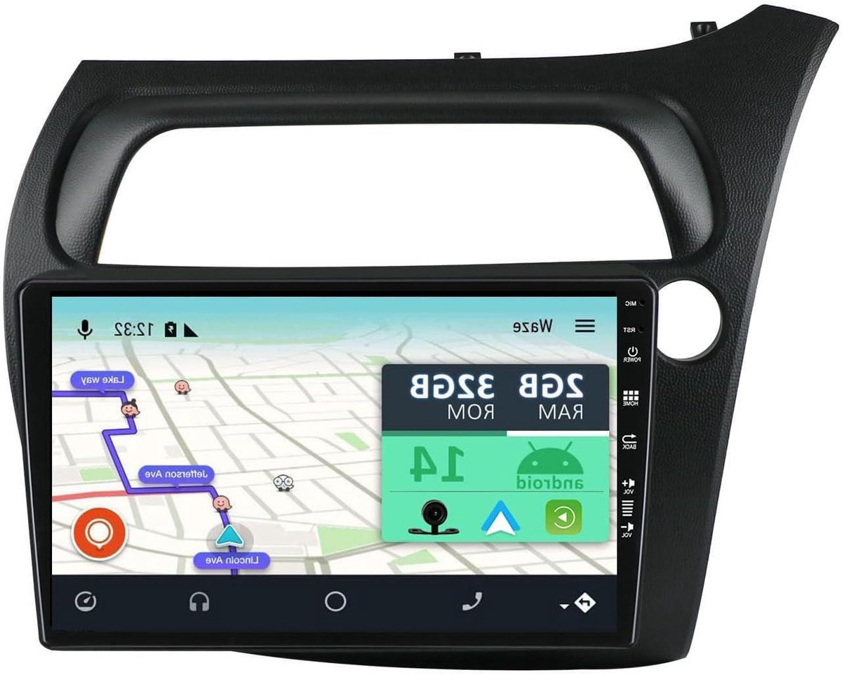 Autoradio Dubbel Din - Auto Multimedia Systeem - Navigatie en Muziek - Android 14 - 9 inch Scherm - Zwart