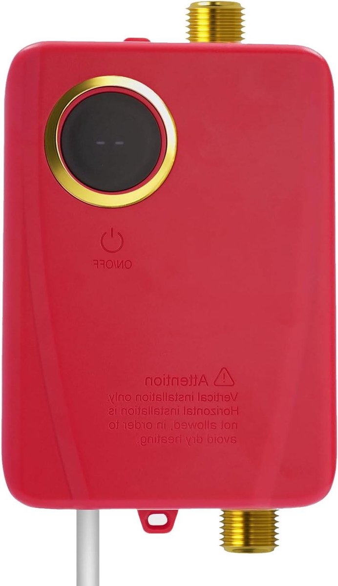 Doorstroomboiler Elektrisch - Mini Boiler Tankloos - Direct Warm Water - Thermostatisch LED Display - 3500 Watt - Rood