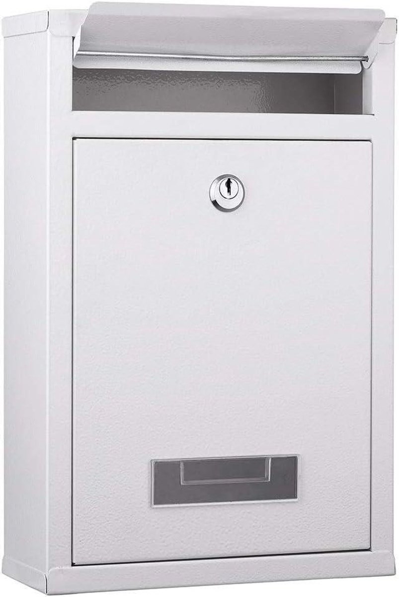 Wandbrievenbus - Brievenbus buiten - Post ontvangen - Roestvrij staal - 32.5 x 21.5 x 8.5 cm - Wit