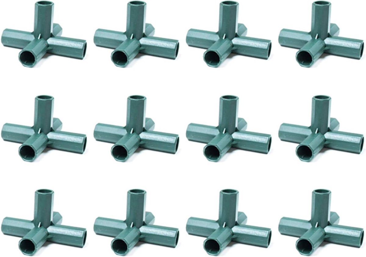 Greenhouse Frame Connectors - Garden Structure Fittings - Bouw Kassen - 5 Stijl Verbindingen - 16mm Buisdiameter - Groen