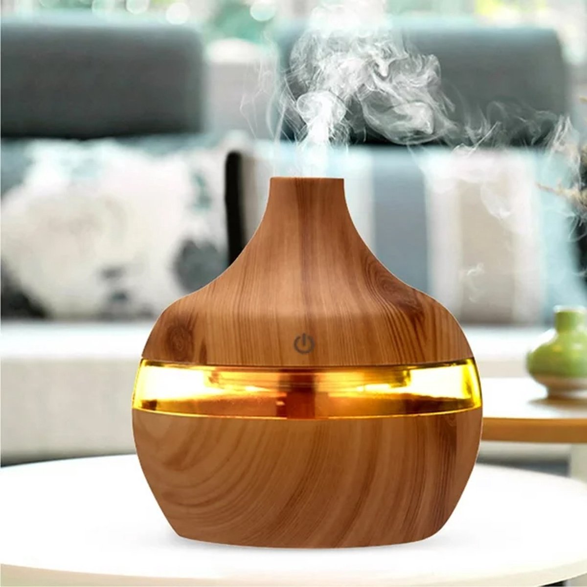 Aroma-diffuser voor etherische oliën met LED-verlichting - Luchtbevochtiger (300 ml) — cadeau in Wonen & Interieur - foto 3