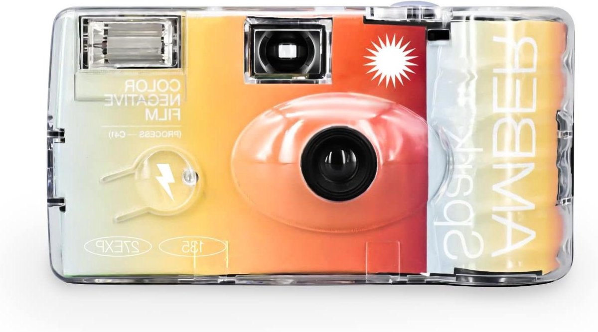 Wegwerpfilmcamera - Eenmalige camera Filmcamera - Momenten Vastleggen - Focusvrij Ontwerp - 35 mm - Amber