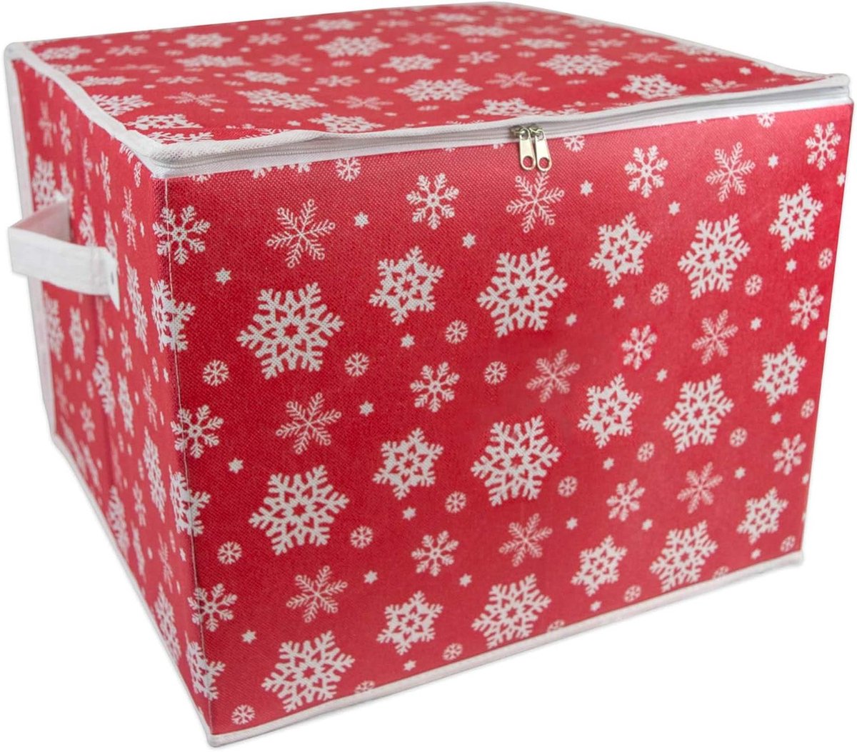 Kerst Ornament Opbergdoos - Kerstdecoratie Opberger - Veilige Opslag - Met Verdelers - 16x16x13 Inch - Wit