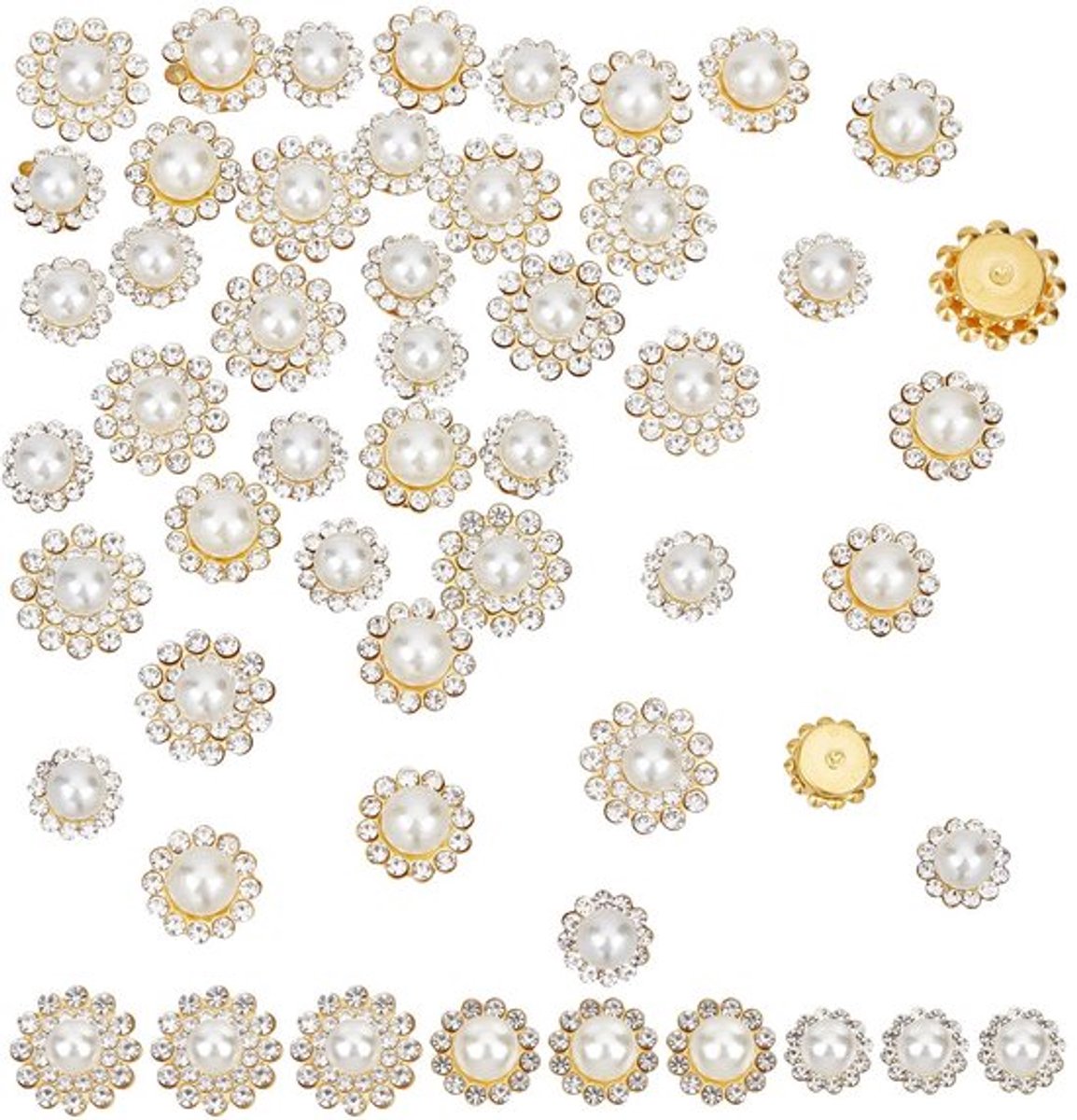 Golden crown - Bloem Naaien Steentjes - 120Pcs Gouden Klauw Steentjes