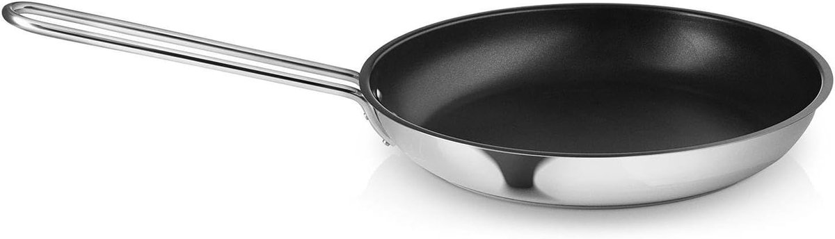 Braadpan Inductie Koekenpan Roestvrijstaal Gerechten Bereiden Warmtecontrole Technologie 28 cm Zilver