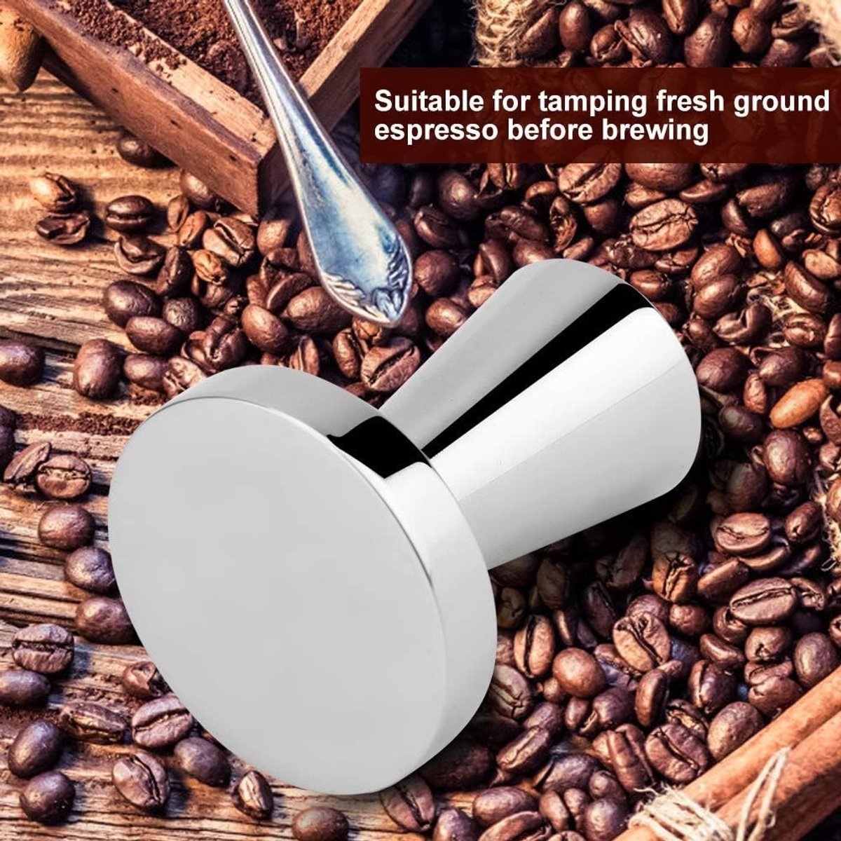 Koffie Tamper - Espresso Pers - Espresso Zetten - Roestvrij Staal - 40 mm - Zilver