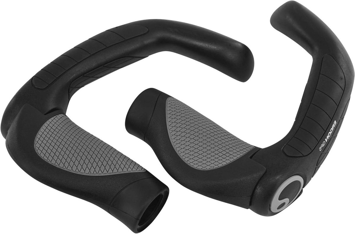 Fiets handgrepen - Ergonomische grips - Touring fietsen - 3D gevormd oppervlak - Large - Zwart Grijs