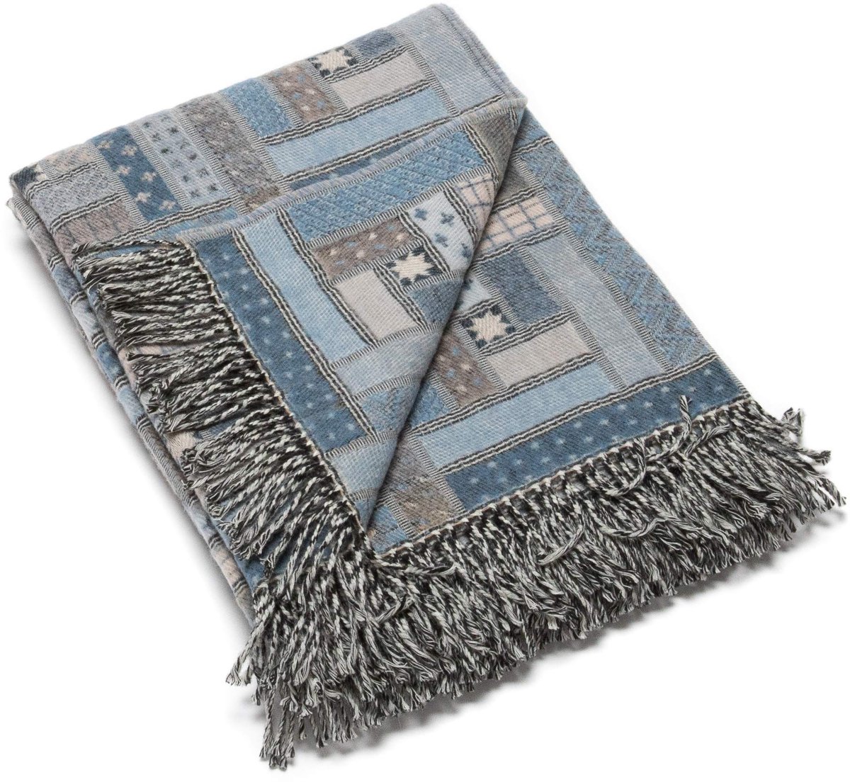 plaid Marta, blauw/grijs, 130 x 190 cm