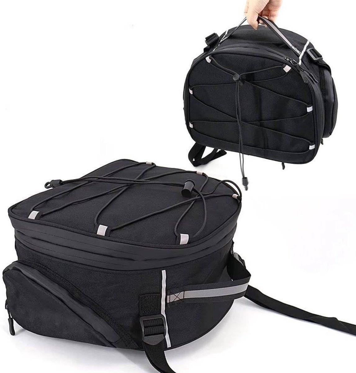 Motor achtertas - Zadeltas Handtas - Motorrijden - Waterdicht Nylon Materiaal - 18 Liter Capaciteit - Zwart