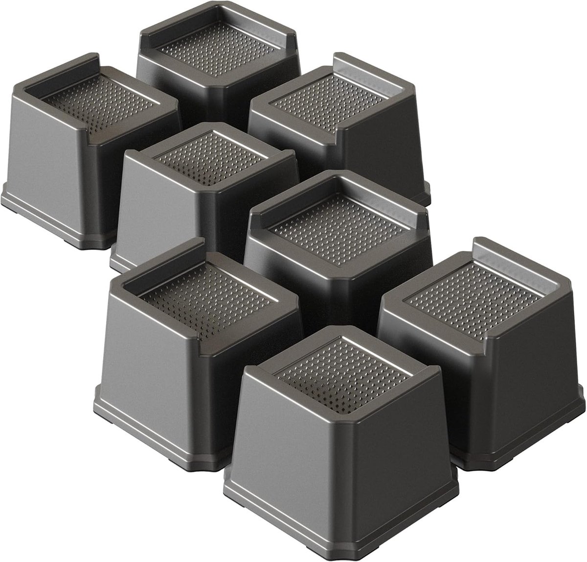 Zwarte Heavy Duty L-vormige meubelverhogers - Set van 8 (3" voor banken, stoelen en tafels)