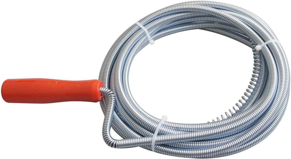 Riolering Ontstopper - Afvoerveer - Verstopte Afvoer - Flexibele Staalkabel - 5 Meter - Zilver