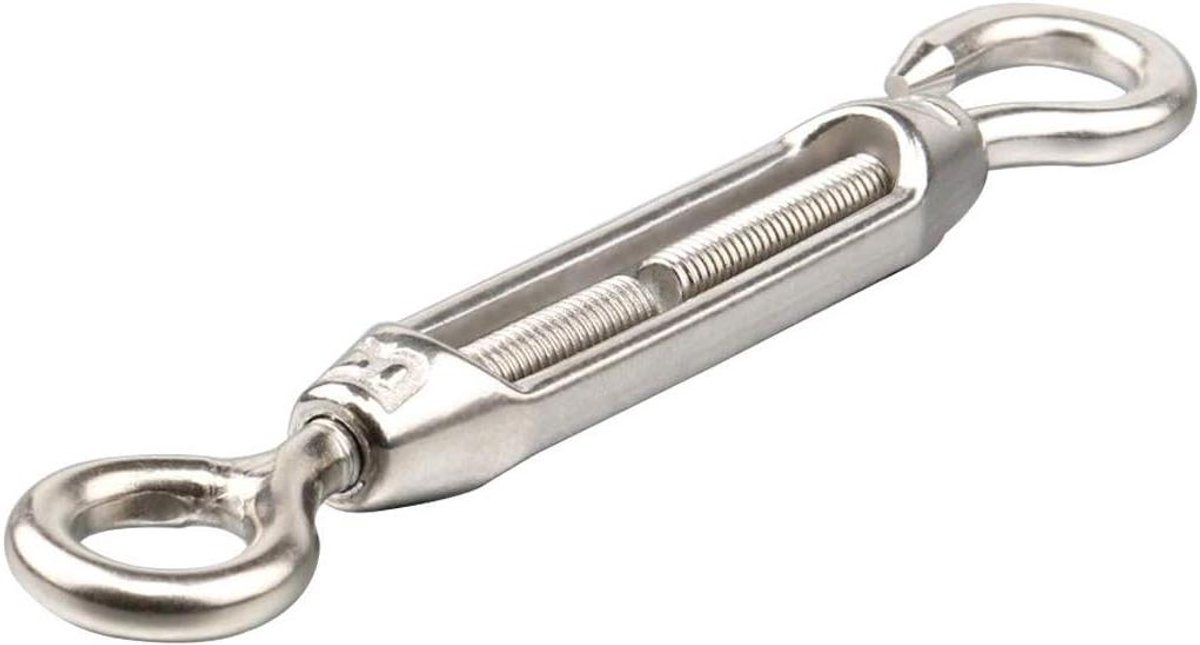 Spanschroef M5 - Draadspanner Touwzeef - Kabel Spannen - Roestvrij Staal - 125-170 mm - Zilver