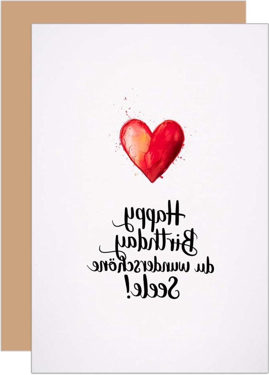 Verjaardagskaart met envelop - Wenskaart felicitatiekaart - Iemand feliciteren - Hoogwaardige papierkwaliteit - 11.5 x 17.0 cm - Neutrale kleuren
