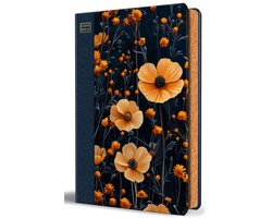 Biblia RVR1960 tamaño manual, tapa dura, azul oscuro con flores naranjas / Bible RVR 1960 Handy Size Hardcover Dark Blue with Orange Floral