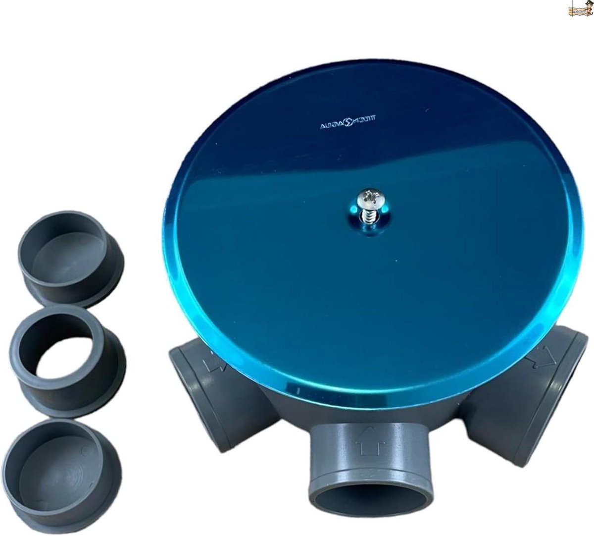 PVC Sifonbak - Afvoer Sifon - Slechte Geuren Voorkomen - Roestvrijstalen Deksel - Ø 110 mm - Grijs