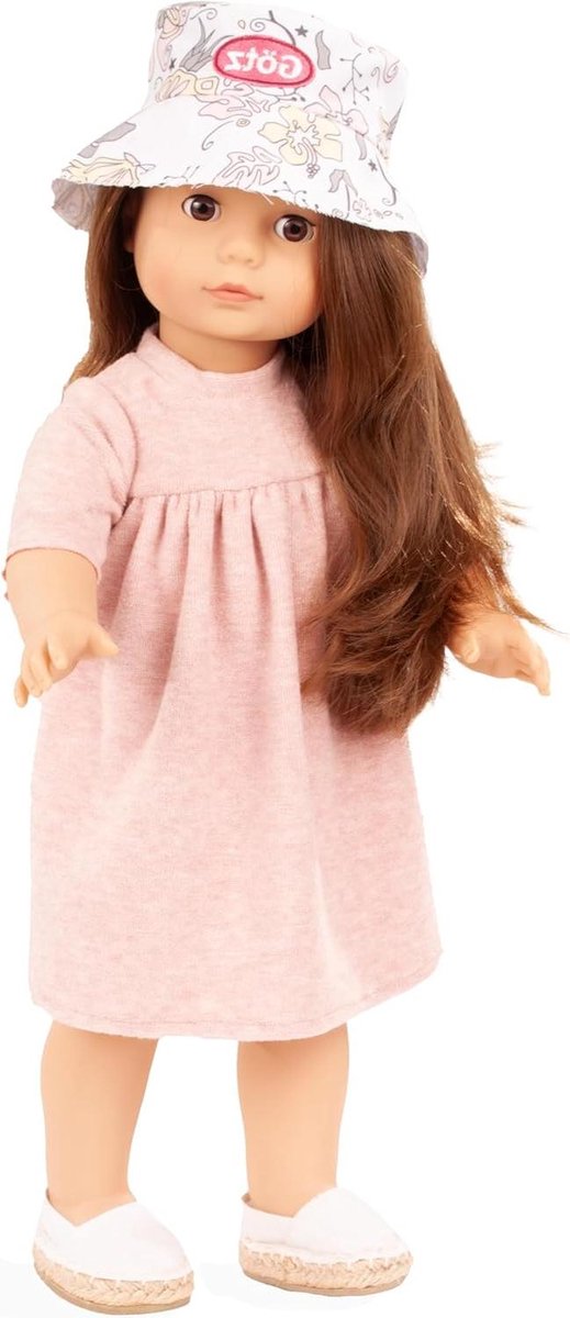 Staande Pop Elisabeth - Zachte Pop Vlinderpop - Kinderspel - Zacht Lichaam met Vinyl - 46 cm - Roze