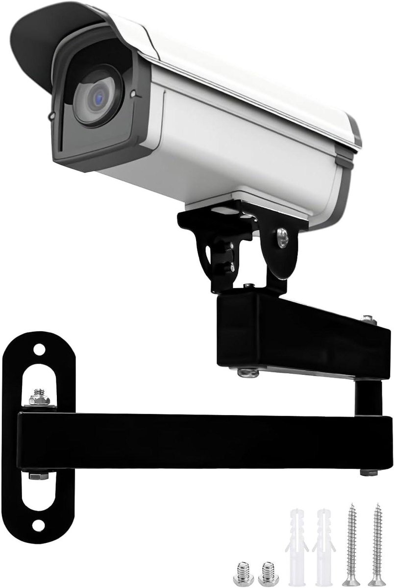 Beveiligingscamera Houder - Camera Muurbeugel - Veilige Behuizing - Flexibel Verstelbaar - 23.5 x 18.5 x 3.5 cm - Zwart