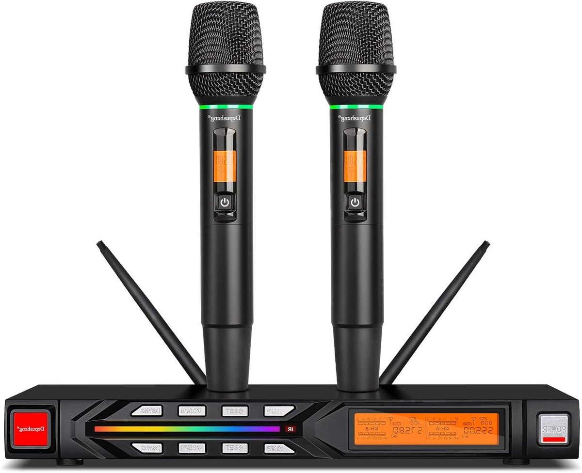 Draadloze Microfoon Set - Handmicrofoons UHF - Karaoke Concerten - Dubbel Kanaal Frequentie Scan - 80 Meter Bereik - Zwart