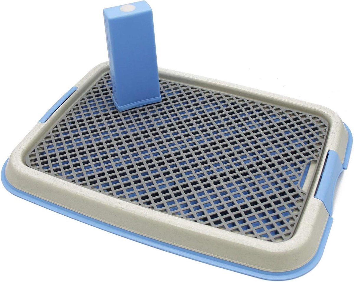 Hondentoilet - Hondenbakje Plasbak - Zindelijkheidstraining Hond - Dubbele Bodem - 49 x 36 x 3 cm - Blauw