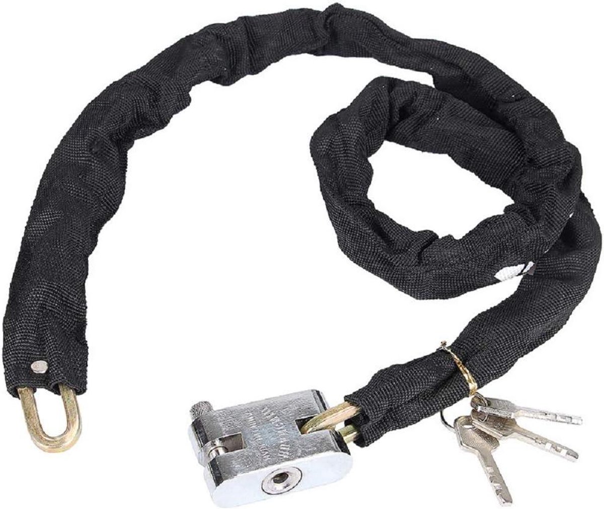 Kettingslot Hangslot - Veiligheidsslot Motor - Diefstal Beveiligen - Gehard Staal - 85 cm - Zwart