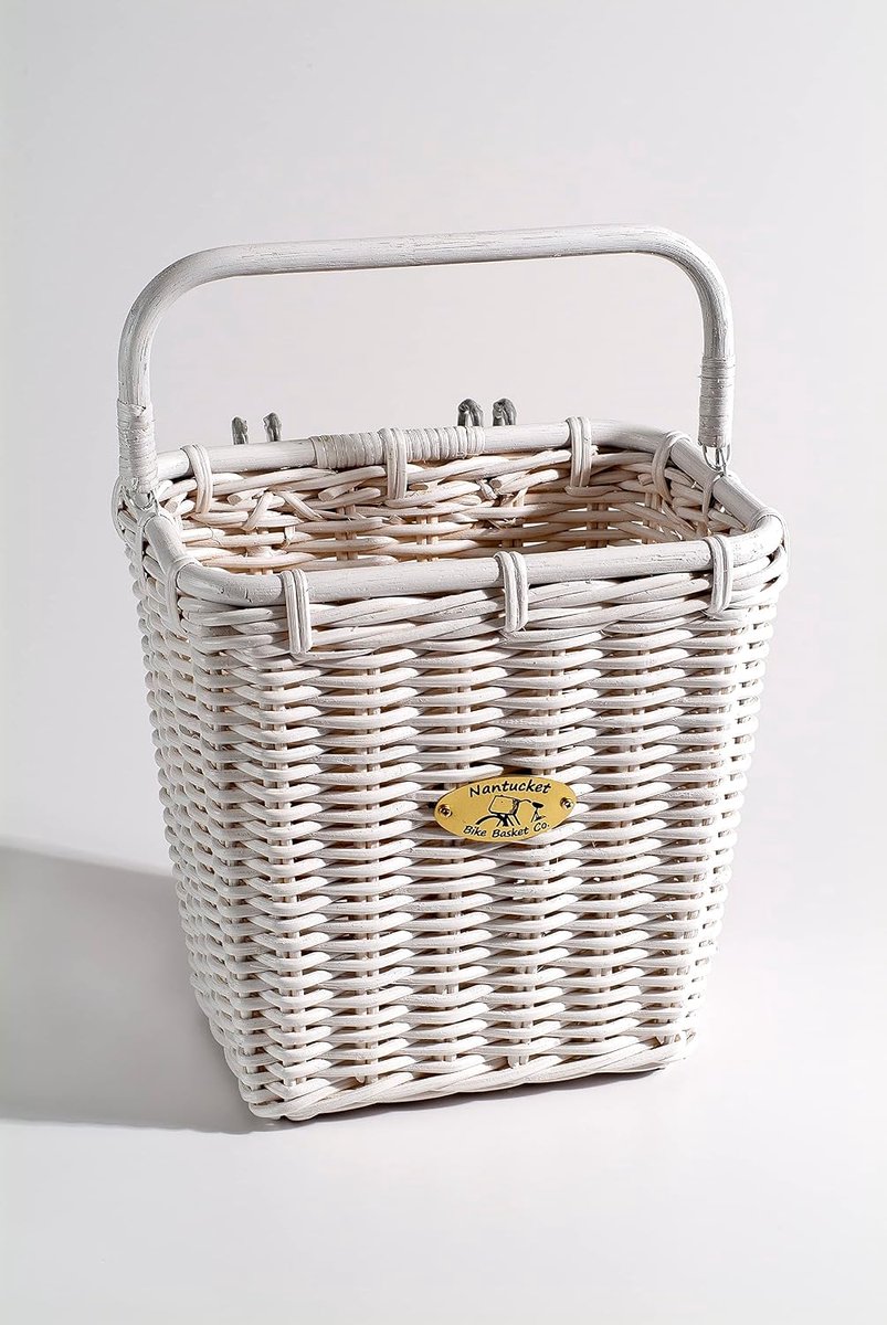 Fietsmand - Fietsmandje Cruiser - Boodschappen Vervoeren - Met Haken - 13 x 9.5 x 13 inch - Wit