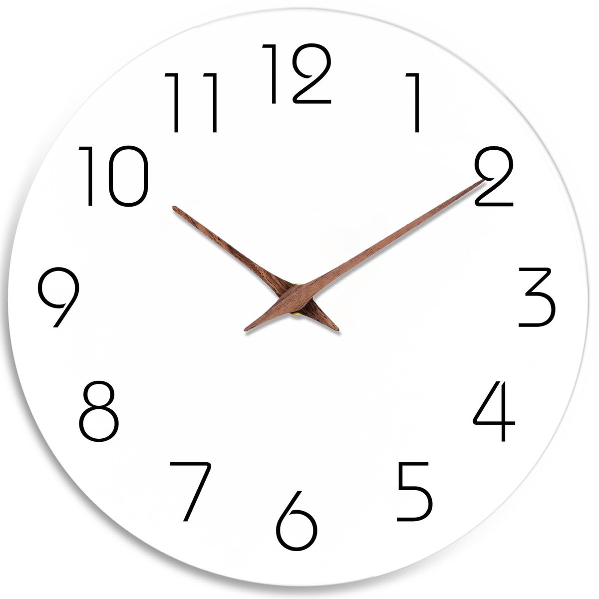 Wandklok 16 inch stille niet-tikkende wandklokken op batterijen - eenvoudige minimalistische klok decoratief voor keuken, thuis, slaapkamer, woonkamer, kantoor (40,6 cm wit)