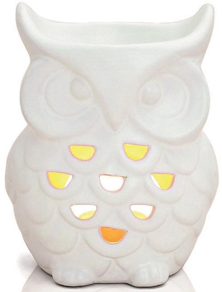 geurlamp uil porselein wit (11 x 9 x 15 cm)