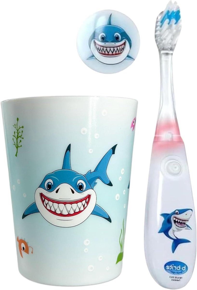Kindertandenborstel Timer - Poets timer - Goede gewoonten - Knipperend licht - 2 minuten - Haai