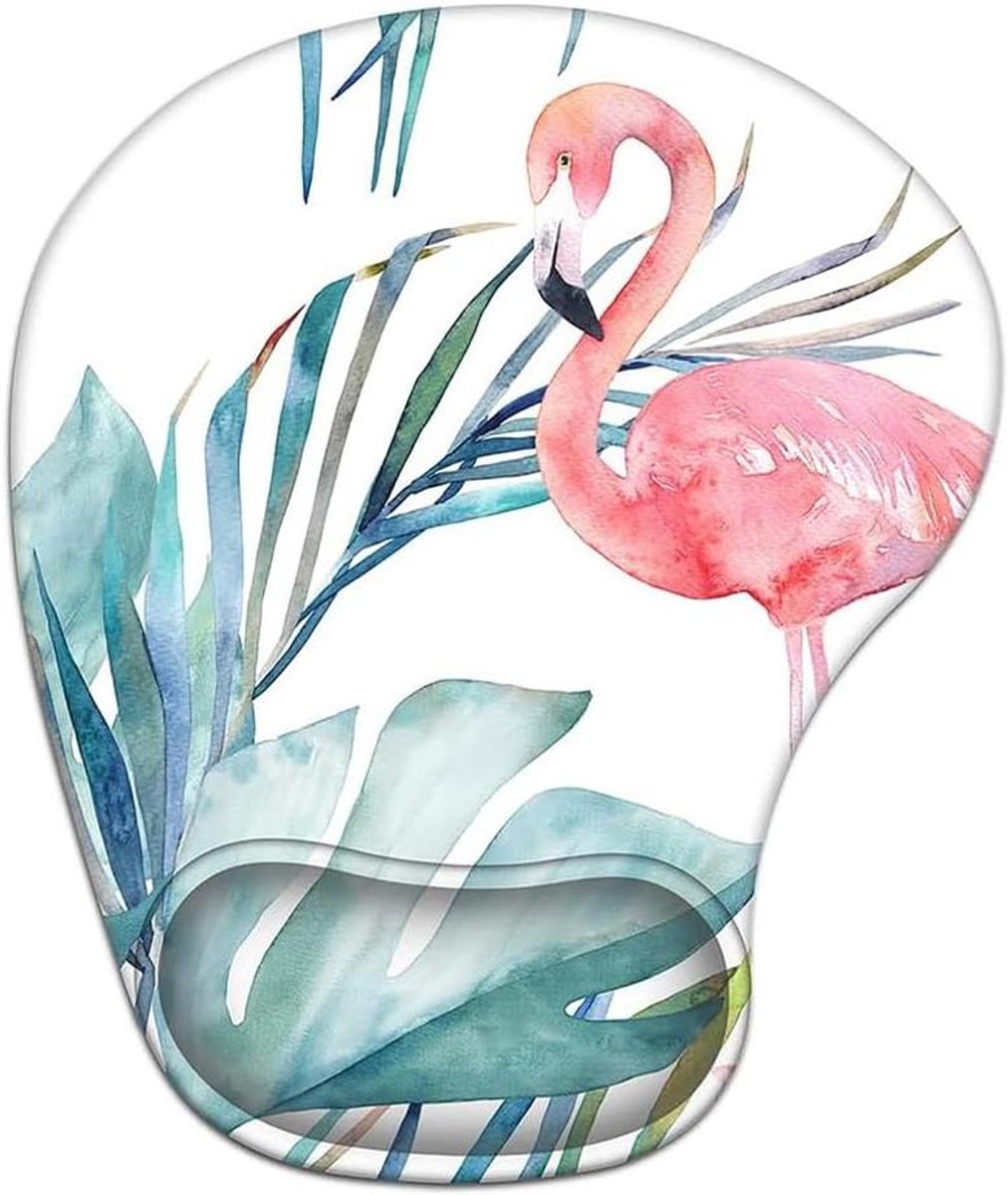 Muismat met polssteun - Ergonomische muismat - Comfortabel werken - Zacht gelkussen - 250 mm x 20 mm - Roze