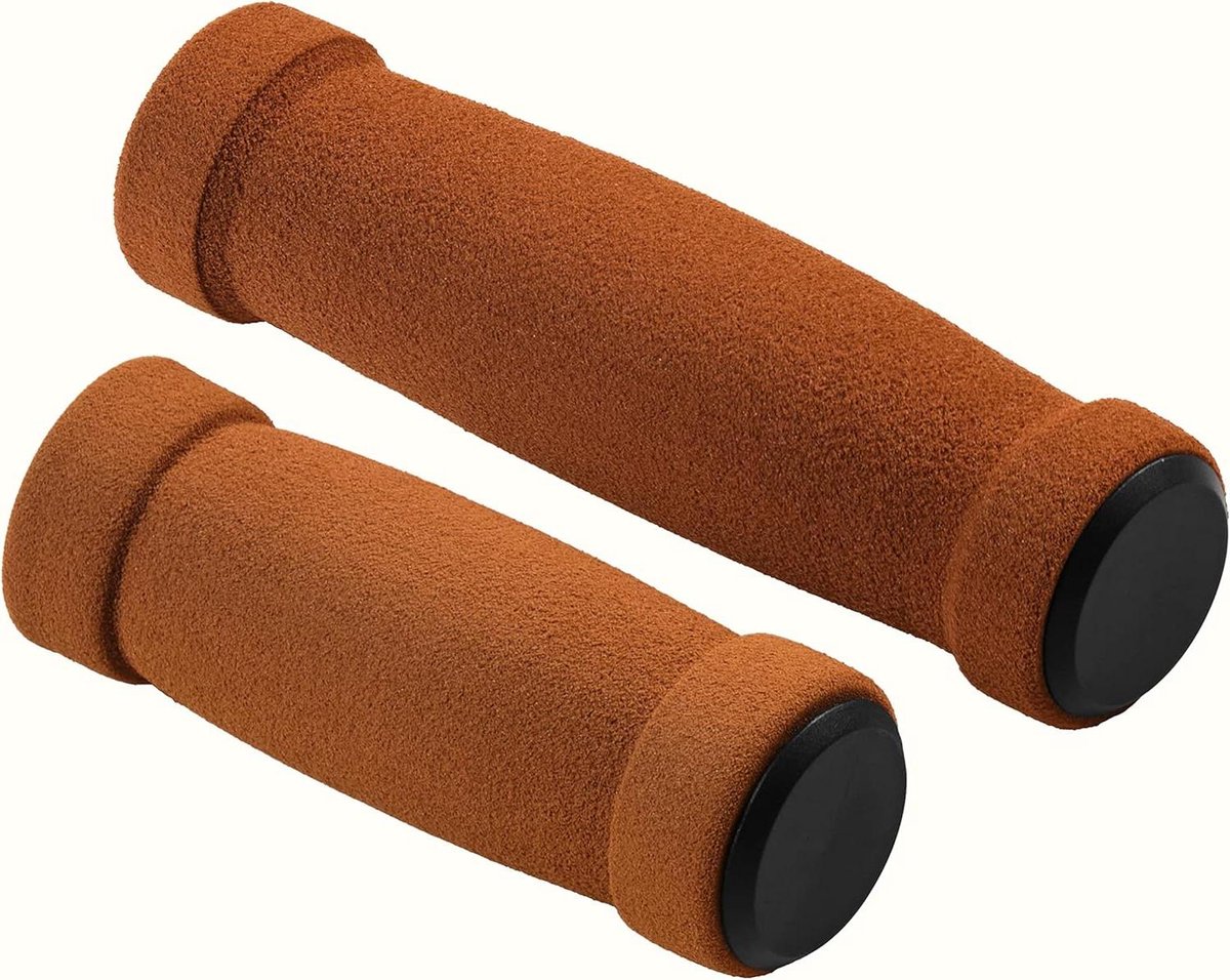 Fietsstuur Handgrepen - Fietshandvatten Schuim - Comfortabel Fietsen - Trillingen Absorberend - 120 mm Lengte - Bruin