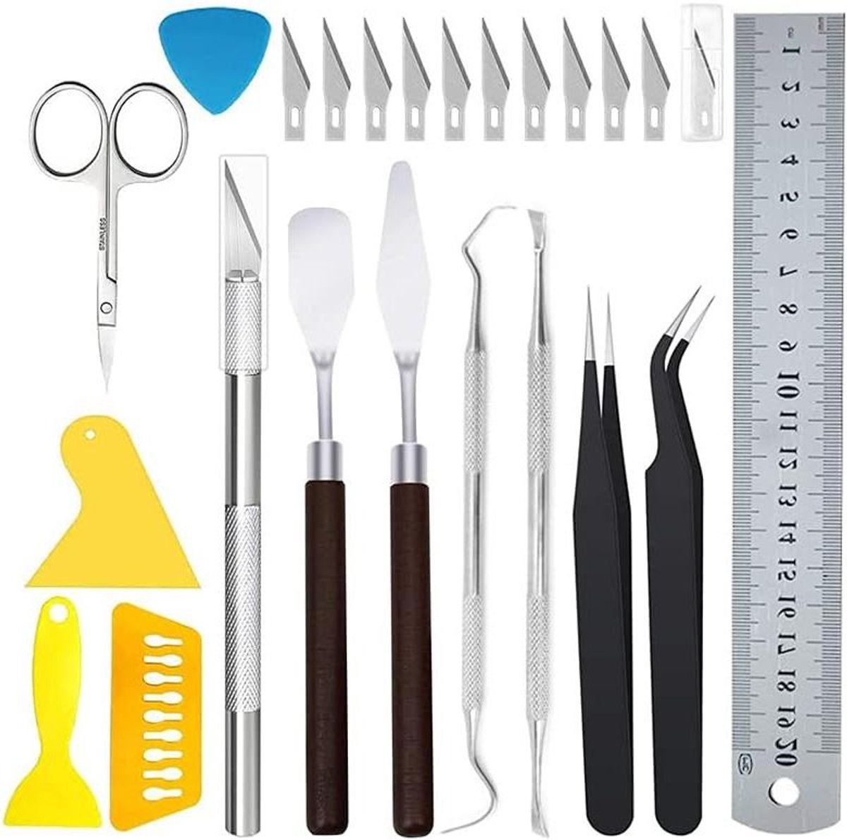Vinyl Gereedschap Set - Knutselgereedschap Set - Vinyl Verwerken - 23 Delig - A5 Formaat - Zwart
