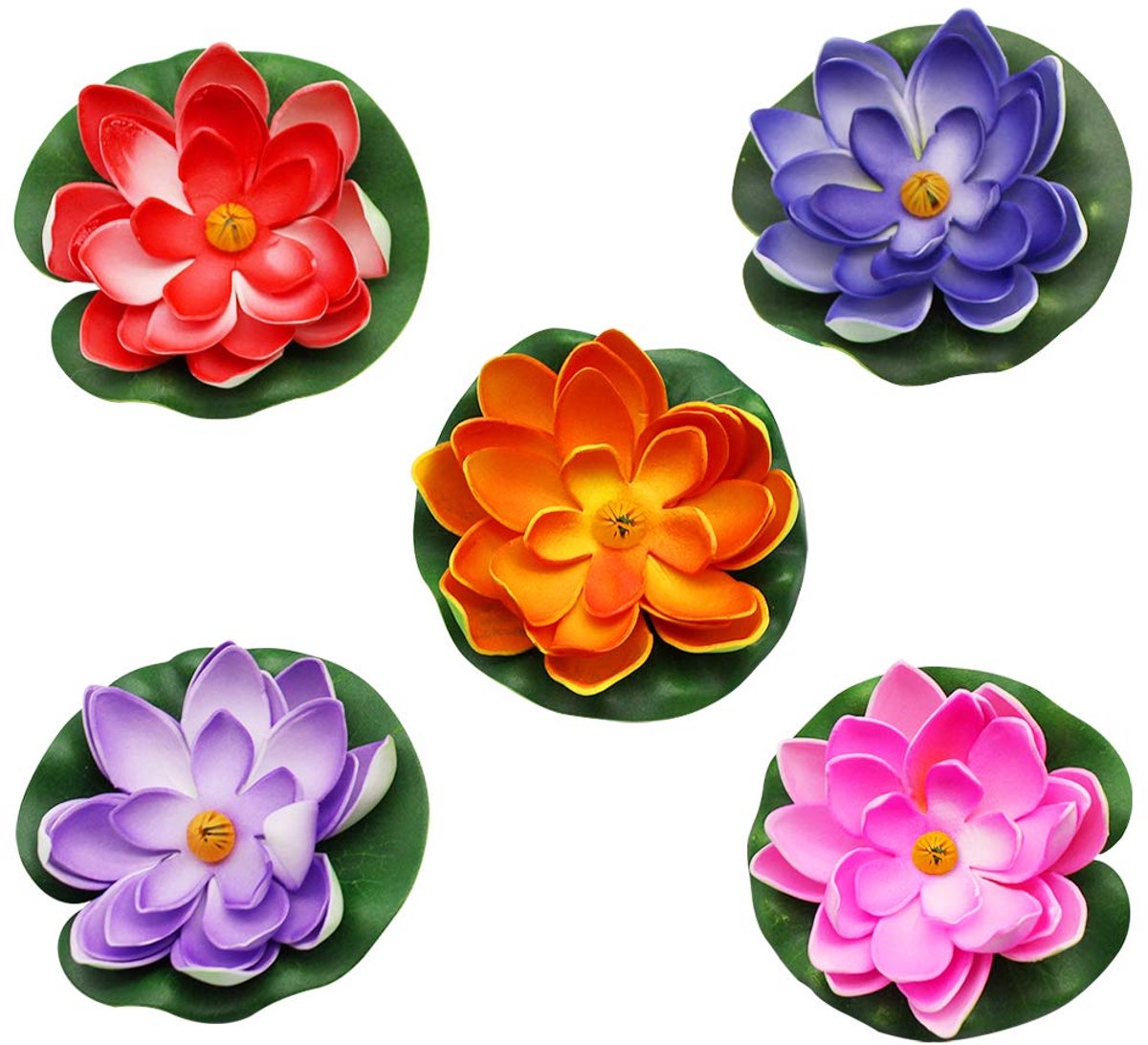 Zwevende bloemen 10 cm bloeiende lotus bloesem vijver rozen eva lotus seerose voor aquarium fontein visvijver tuinvijver decoratie
