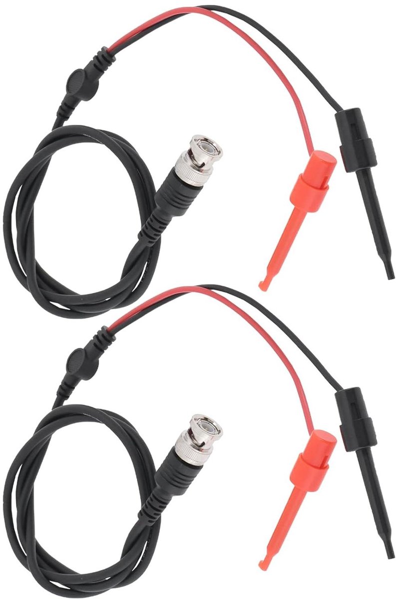 Oscilloscoop Testkabels - Test Lood Meetkabel - Elektrisch Testen - Dubbele Haken - 110cm Lengte - Zwart