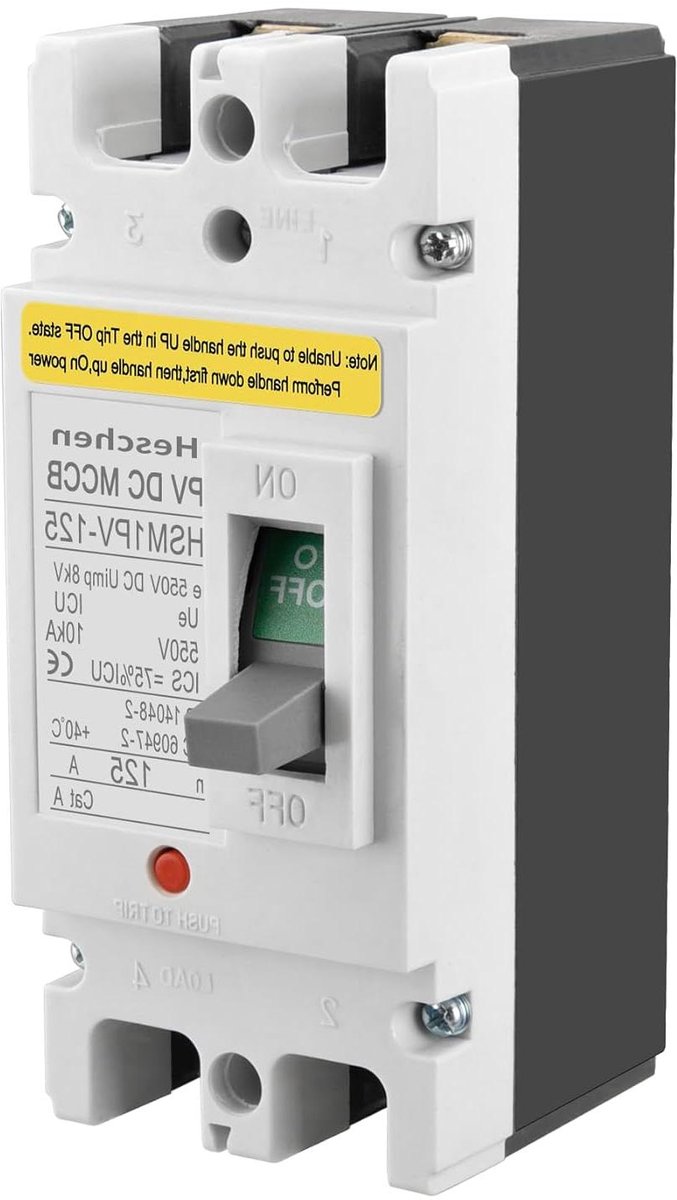 Automatische Schakelaar - Zonne-energie Beveiliging - Installatie Bescherming - Dubbelpolig Ontwerp - DC550V 125A - Grijs