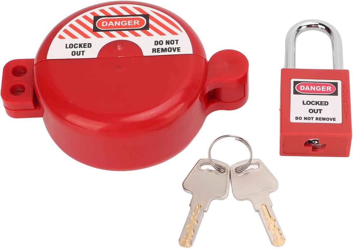 Complete Lockout Tagout Set voor Ventielbeveiliging met Hangslot en Sleutels voor Gas- en Watertaps