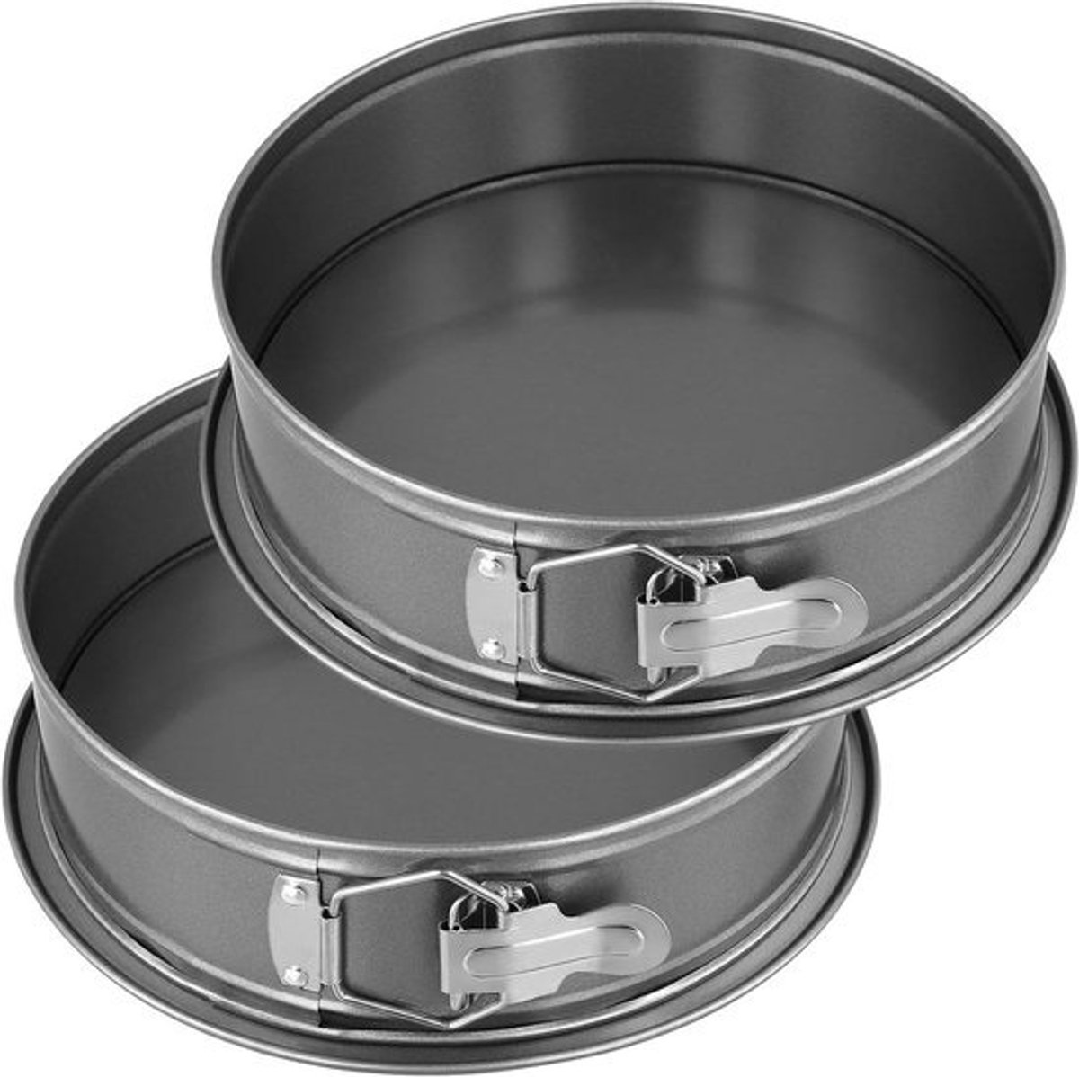 Springvorm Set - Taartvorm Rond - Taarten Bakken - Antiaanbaklaag - 24 x 7 cm - Zwart