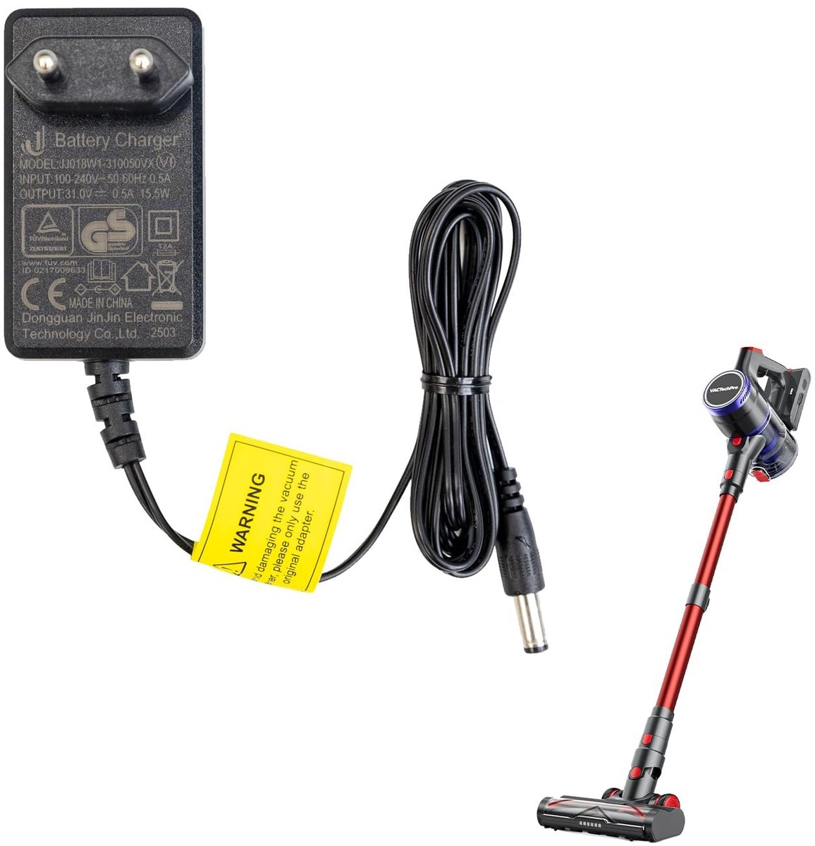 Vervangadapter voor Draadloze Stofzuiger F02 Ultra - Zwart