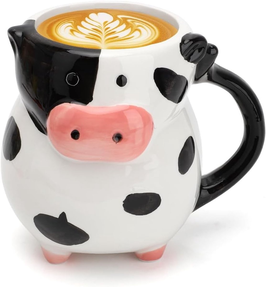 3D Dierenmok met Koe Motief, 590 ml Keramische Theekop, Grappige en Schattige Mok voor Koffie en Thee, Perfect Cadeau voor Kinderen en Verjaardagen